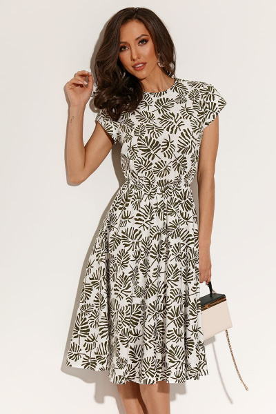 Платье AYZE 1555 молочный/хаки - фото 5