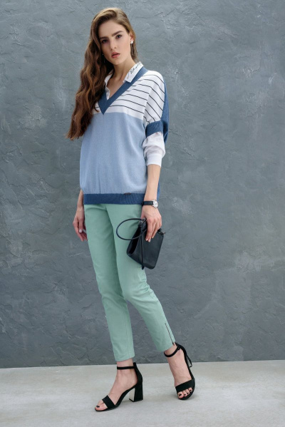 Брюки летние зеленые из текстиля на каждый день BURVIN 6182-11 1 - фото 1