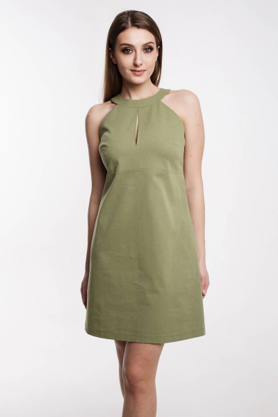 Летний сарафан с отрезной линией талии и разрезами Madech 205354 зеленая-груша - фото 4
