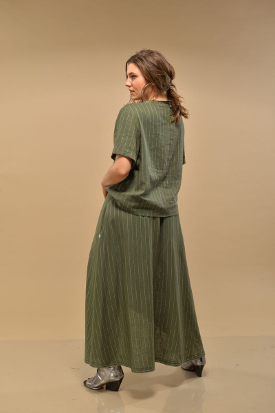 Блуза, юбка GRATTO 1001 хаки - фото 2