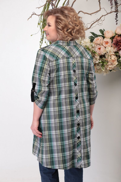 Туника Michel chic 742 салат_клетка - фото 4