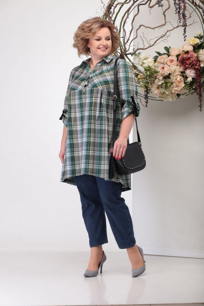 Туника Michel chic 742 салат_клетка - фото 3