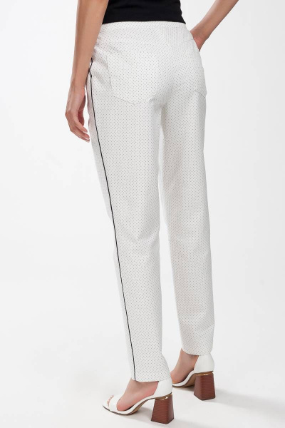 Белые укороченные брюки с кантами для офиса Femme & Devur 9478 1.32F(170) - фото 4