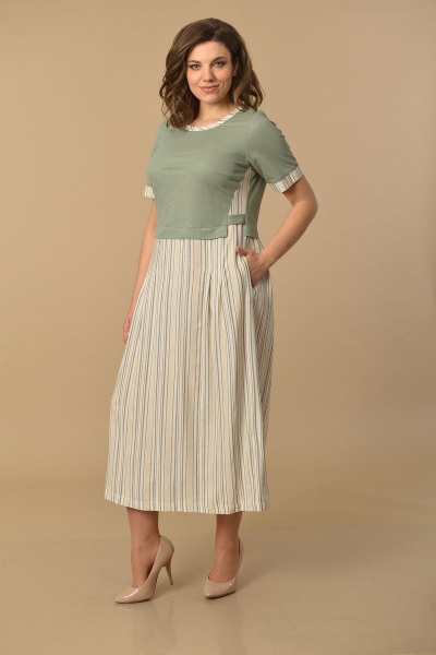 Платье Lady Style Classic 1581/6 хаки - фото 1