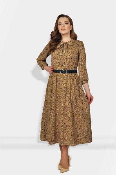 Летнее платье из шифона с рюшей и поясом-бантом Fortuna ШЖ 675 - фото 1