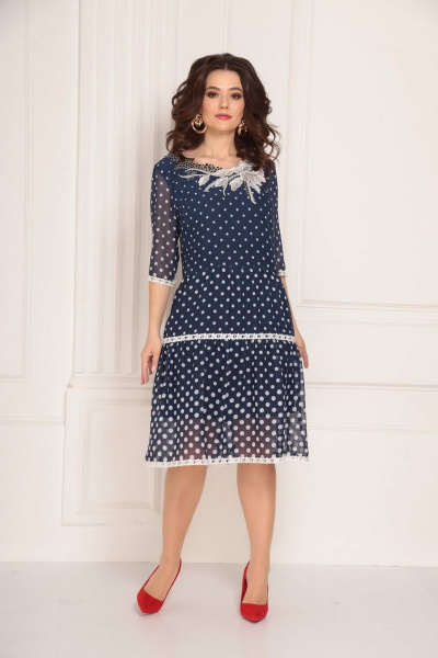 Платье нарядное из шифона со кружевом и воланами Solomeya Lux 693 - фото 1