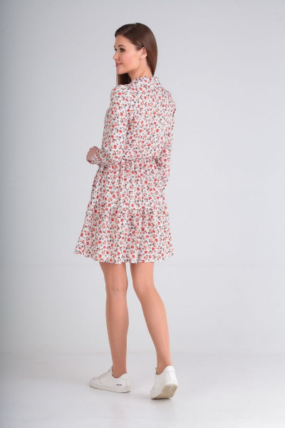 Платье Lady Line 473 белый+розовый - фото 4