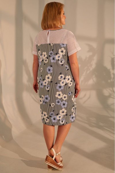 Платье Golden Valley 4388 полоска+голубые.цветы - фото 2