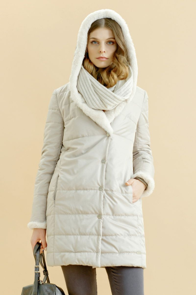 Белый зимний вязаный шарф из вязаного и шерстяного материала BURVIN 6547-00 - фото 1