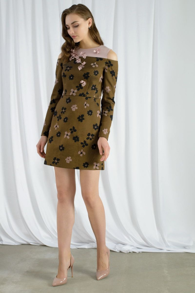 Платье нарядное круглогодичное из текстиля BURVIN 6583-81 - фото 1