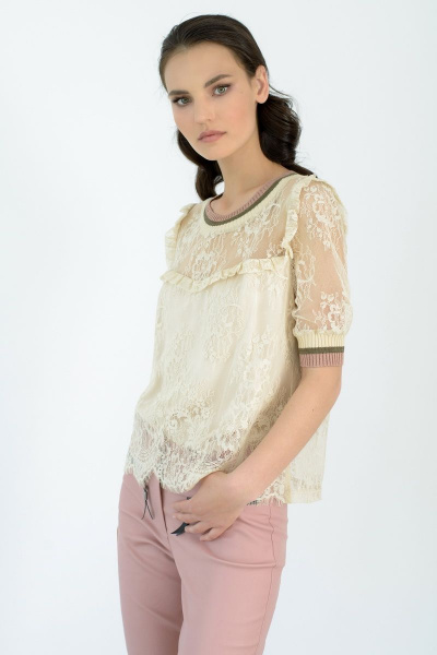 Брюки из текстиля и экокожи с посадкой Regular Fit BURVIN 6685-11 - фото 2