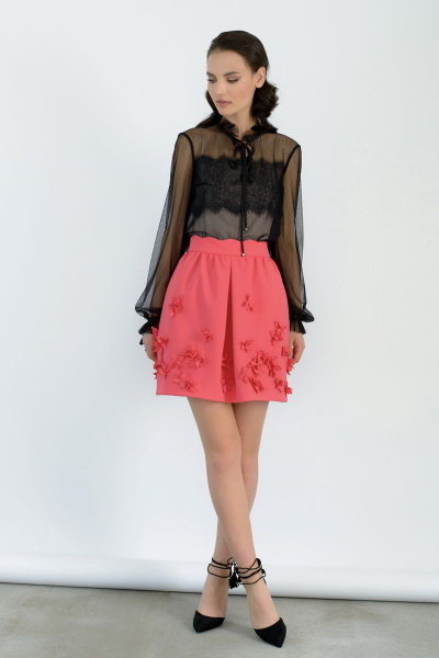 Юбка нарядная из текстиля, розовая, круглая форма BURVIN 6692-21 - фото 2