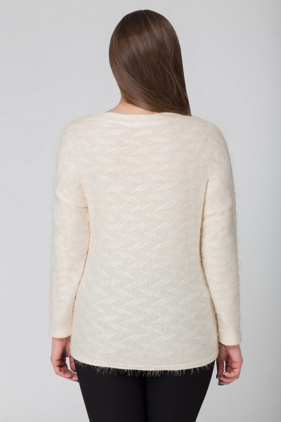 Джемпер из трикотажа и шерсти на каждый день, длина 65 см Медея и К 1895 бежево-желтый - фото 2