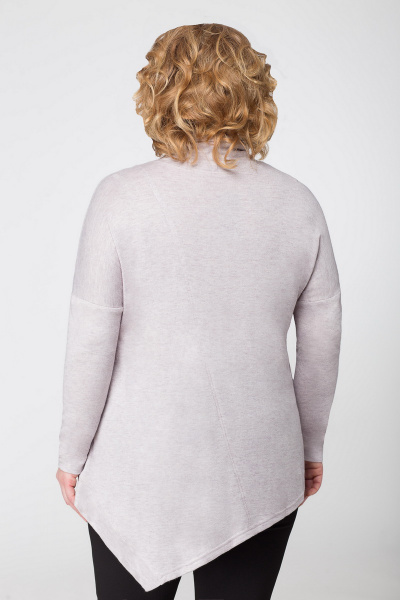 Туника из трикотажа и шерсти длиной 73 см с цельновыкроенным рукавом Медея и К 1897 беж - фото 2