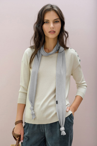 Серый летний трикотажный шарф на каждый день BURVIN 6273-00 1 - фото 2