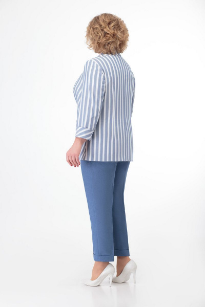 Летний комплект из жакета, блузы и брюк из текстиля Кэтисбел 3460 - фото 5