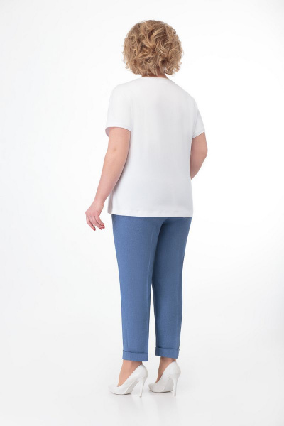 Летний комплект из жакета, блузы и брюк из текстиля Кэтисбел 3460 - фото 3