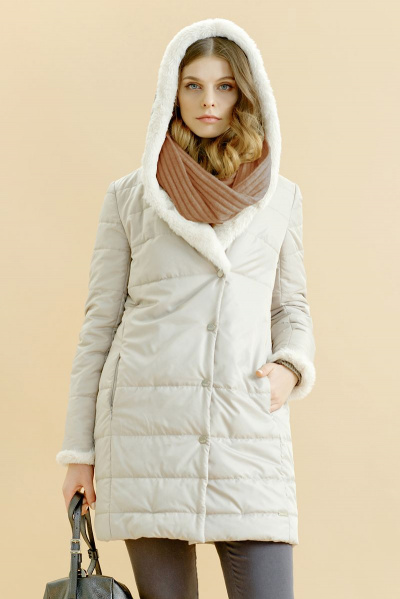 Бежевый зимний шарф вязаный 150х24 см BURVIN 6547-00 2 - фото 1