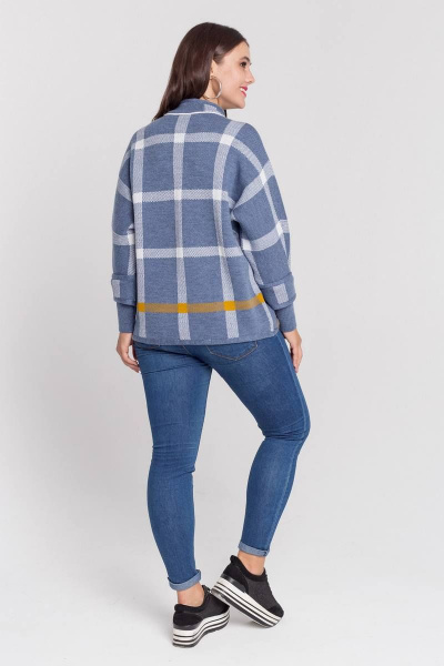 Жакет свободный стиль с накладными карманами и молнией BONADI М-1032 джинс - фото 2