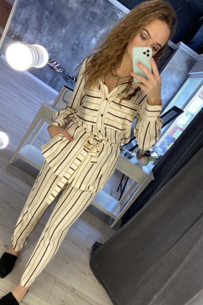 Блуза, брюки PUR PUR 810 полоска - фото 1