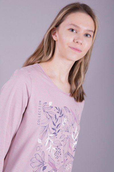 Джемпер, капри 8 Марта 151210-3С631Д40-158,164 полоска-розовый - фото 4