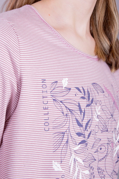 Джемпер, капри 8 Марта 151210-3С631Д40-158,164 полоска-розовый - фото 3