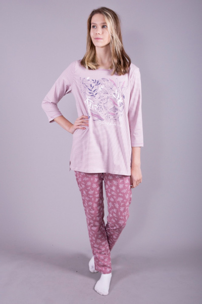 Джемпер, капри 8 Марта 151210-3С631Д40-158,164 полоска-розовый - фото 1