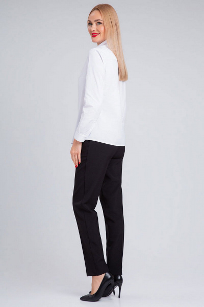 Белая рубашка из хлопка с закругленным низом для повседневной носки IVARI 421/1 белый - фото 5