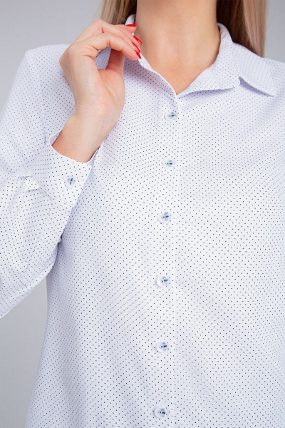 Рубашка приталенного силуэта из хлопка с отложным воротником IVARI 421/1 белый_горошек - фото 8