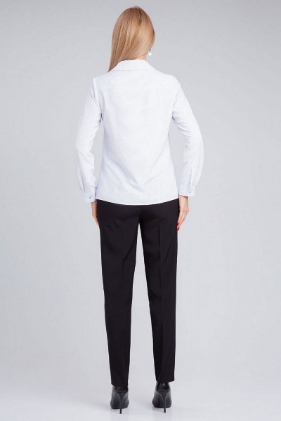 Рубашка приталенного силуэта из хлопка с отложным воротником IVARI 421/1 белый_горошек - фото 7