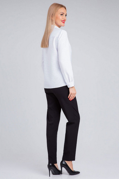 Рубашка приталенного силуэта из хлопка с отложным воротником IVARI 421/1 белый_горошек - фото 6