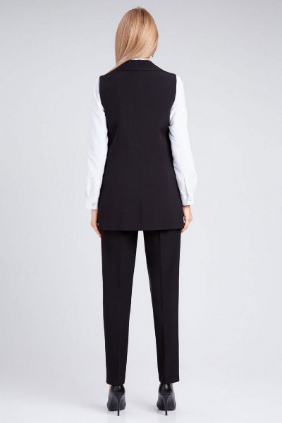Деловой костюм-двойка из костюмного текстиля с зауженными брюками IVARI 20403/1 черный - фото 5