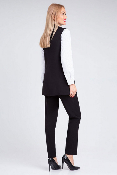 Деловой костюм-двойка из костюмного текстиля с зауженными брюками IVARI 20403/1 черный - фото 4