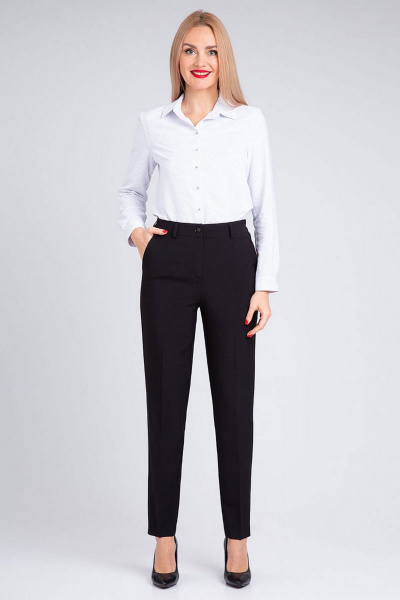 Деловой костюм-двойка из костюмного текстиля с зауженными брюками IVARI 20403/1 черный - фото 7