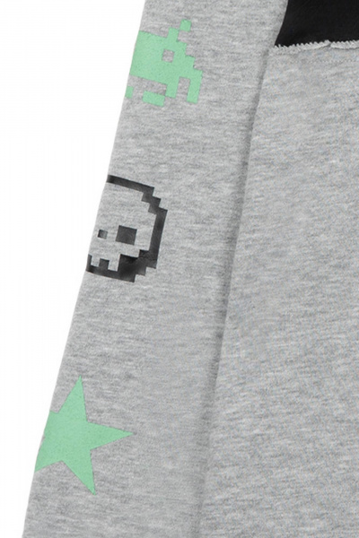 Демисезонный худи из трикотажа с принтом и полосой Bell Bimbo 192167 св.серый меланж - фото 5