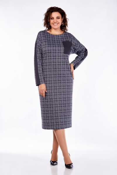 Платье Ольга Стиль С-829 серый - фото 4