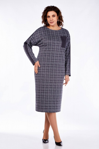 Платье Ольга Стиль С-829 серый - фото 3