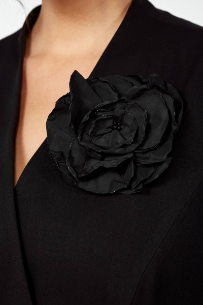 Элегантный костюм с двубортным жакетом и зауженными брюками Ольга Стиль С-830 черный - фото 2