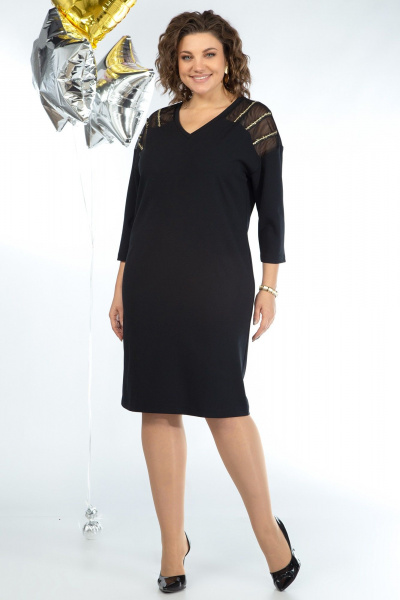 Платье свободного силуэта с тесьмой и сеткой Alani Collection 2046 - фото 4