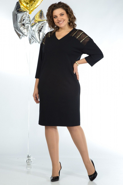 Платье свободного силуэта с тесьмой и сеткой Alani Collection 2046 - фото 3