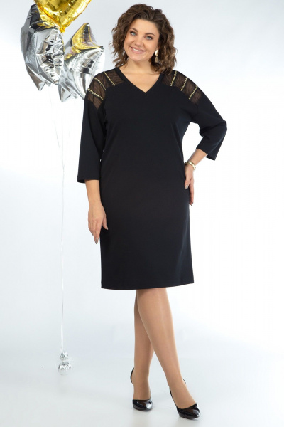 Платье свободного силуэта с тесьмой и сеткой Alani Collection 2046 - фото 2