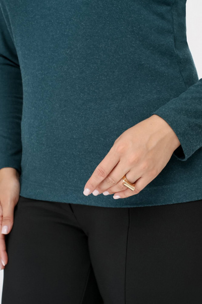 Женская демисезонная водолазка из вискозы с воротником-стойкой La rouge 38975 темный-изумруд - фото 7