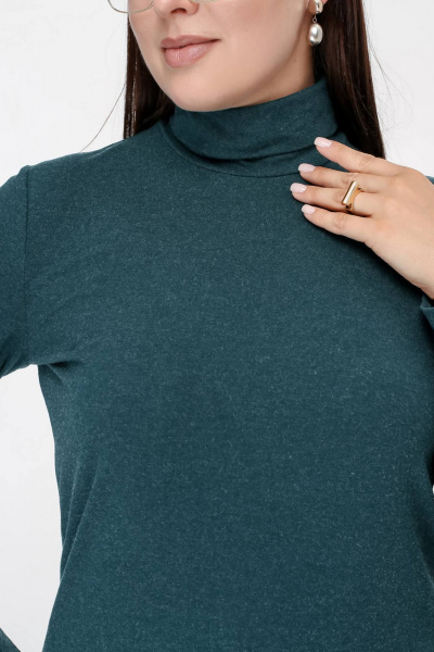 Женская демисезонная водолазка из вискозы с воротником-стойкой La rouge 38975 темный-изумруд - фото 6