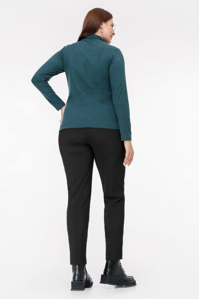 Женская демисезонная водолазка из вискозы с воротником-стойкой La rouge 38975 темный-изумруд - фото 5