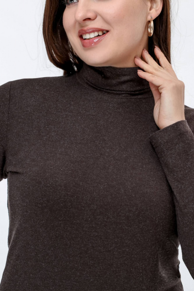 Демисезонная водолазка из вискозы с воротником-стойкой для комфортной носки La rouge 38975 шоколад - фото 5
