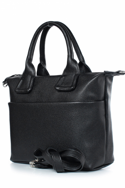 Стильная черная сумка из экокожи с ручками и ремнем Galanteya 31822.23с1115к45 черный - фото 1