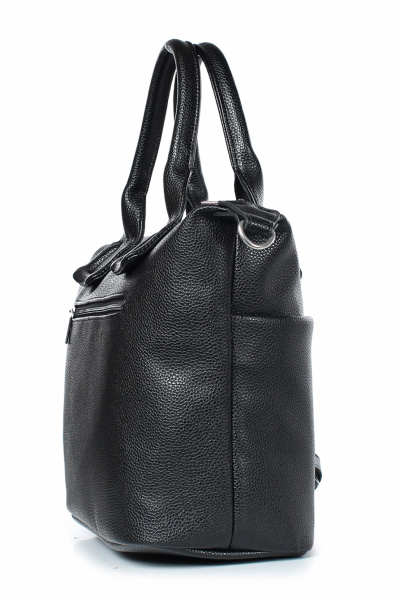 Стильная черная сумка из экокожи с ручками и ремнем Galanteya 31822.23с1115к45 черный - фото 4