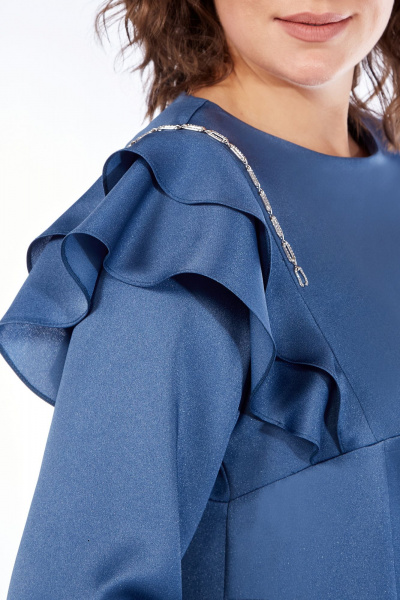 Блуза, брюки Мишель стиль 1167 лазурно-голубой - фото 4