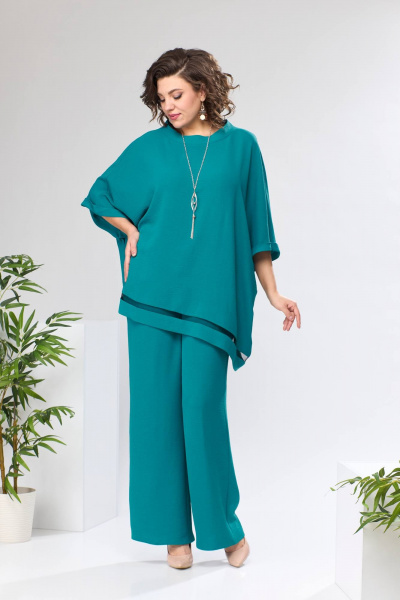 Блуза, брюки Romanovich Style 2-2430 изумрудный - фото 3