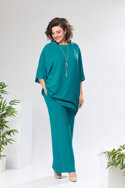Блуза, брюки Romanovich Style 2-2430 изумрудный - фото 2